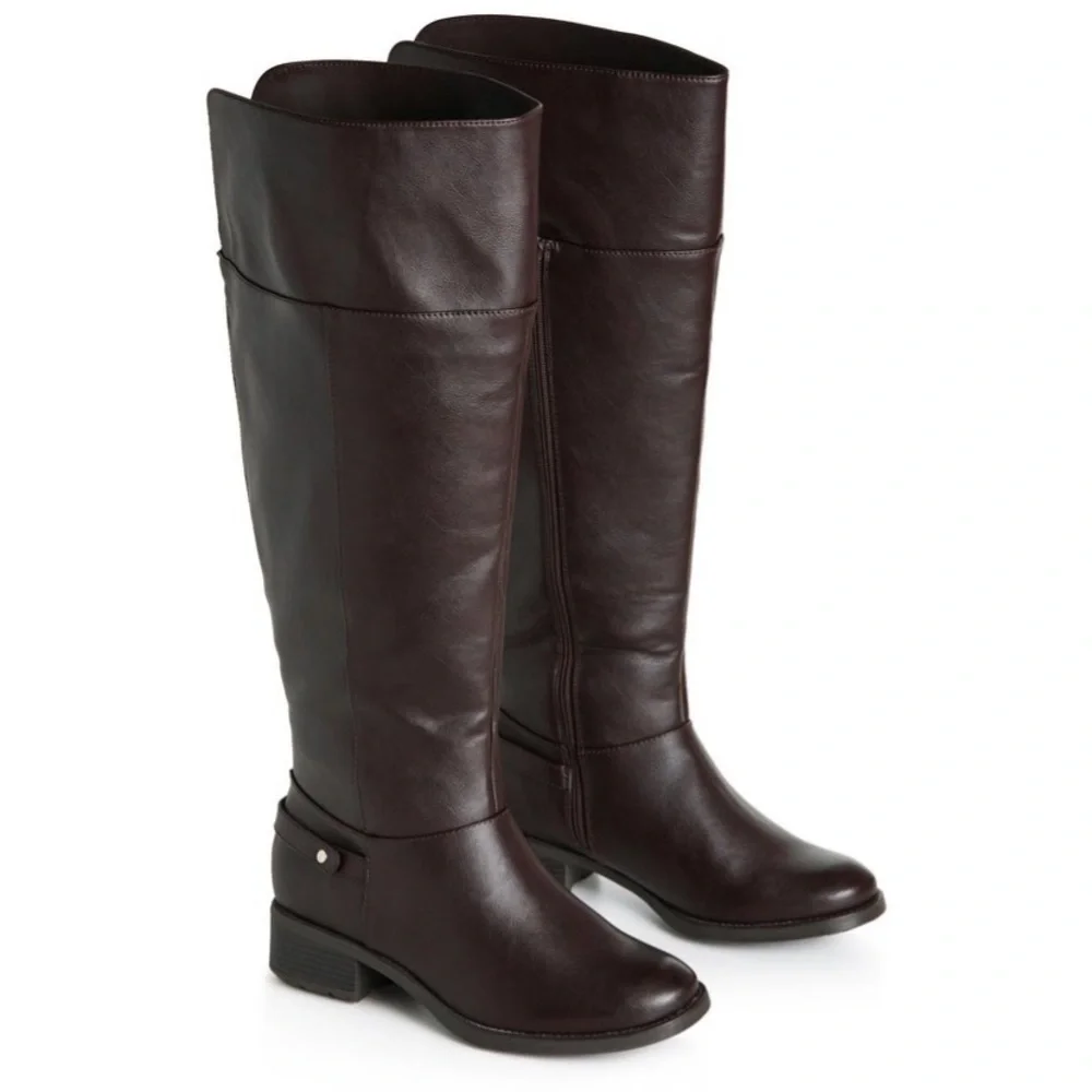 EVANS Women's Wide fit Portia Tall Boot - brown - 8Wide new
